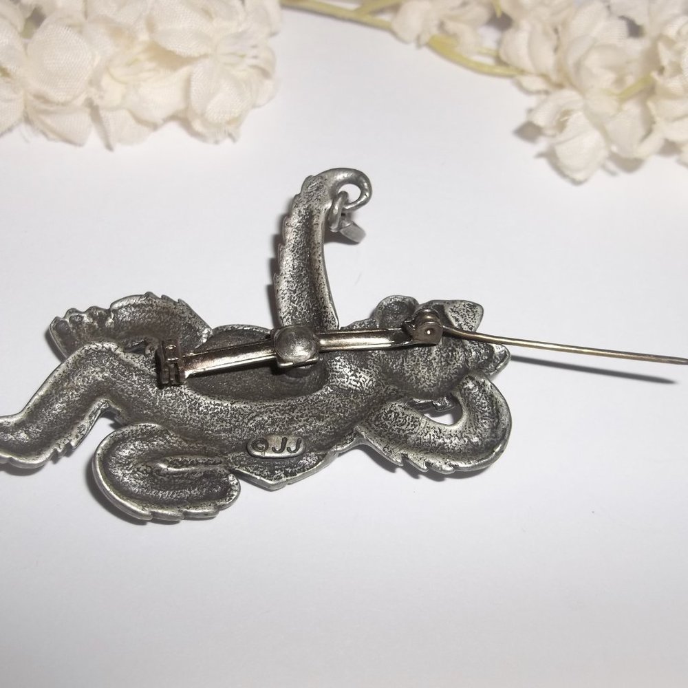 VINTAGE Brooch, Cat Brooch, Cat Jewelry, Cat Pin, Vintage Cat Brooch, JJ 8284 - Picture 7 of 8